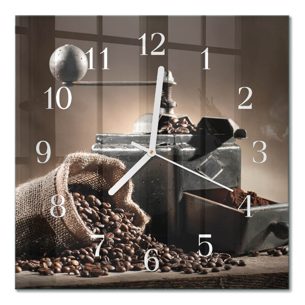 Glass clock square Coffee grinder