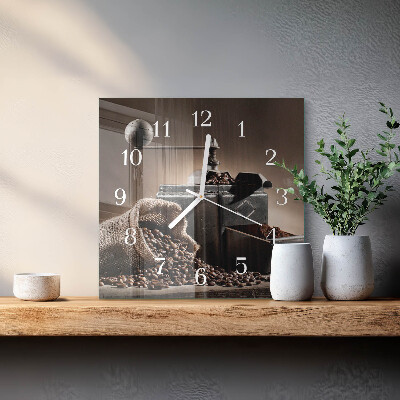 Glass clock square Coffee grinder