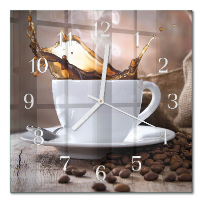 Square wall clock Coffee