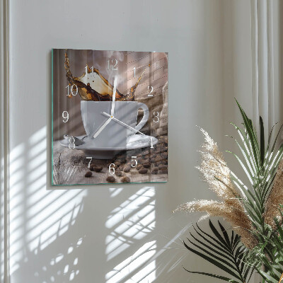 Square wall clock Coffee