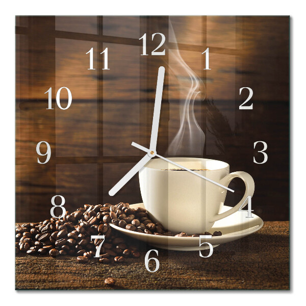 Square kitchen clock Coffee