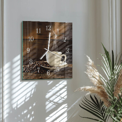 Square kitchen clock Coffee