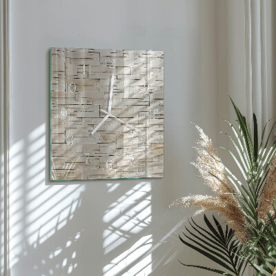 Glass wall clock square Stone wall