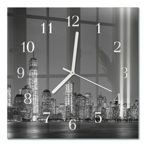 Glass clock square Horizon
