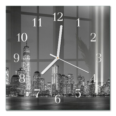Glass clock square Horizon