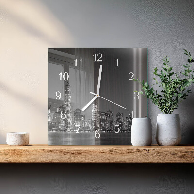Glass clock square Horizon