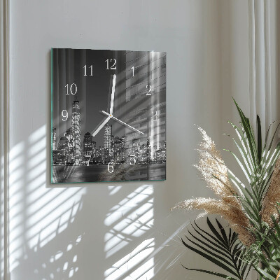 Glass clock square Horizon