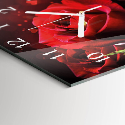 Square wall clock Roses