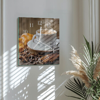 Square kitchen clock Cinnamon anise