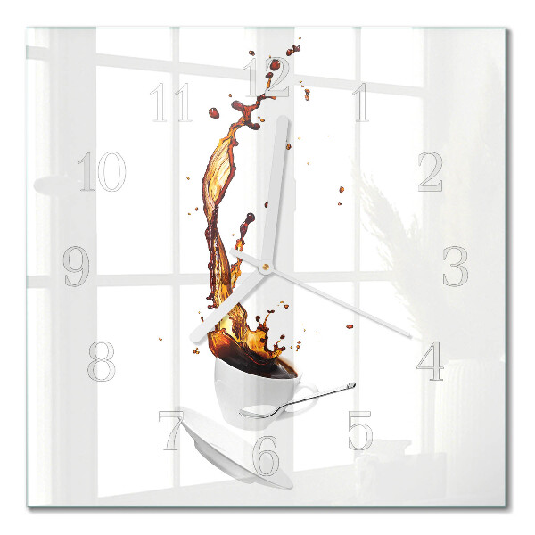 Square kitchen clock Coffee