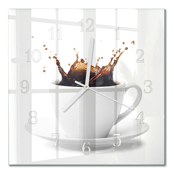 Glass wall clock square Coffee