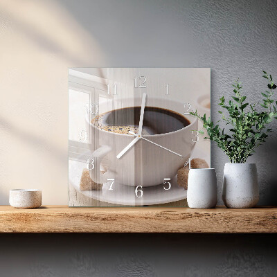 Square kitchen clock Coffee