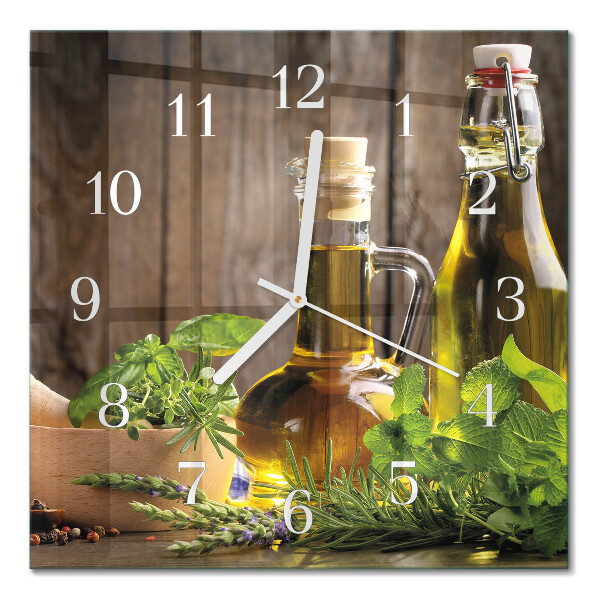 Glass clock square Oil