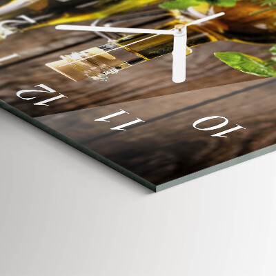 Glass clock square Oil