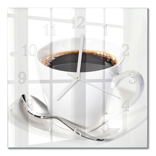 Glass clock square Coffee