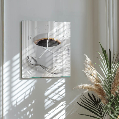 Glass clock square Coffee