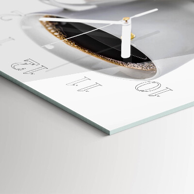Glass clock square Coffee