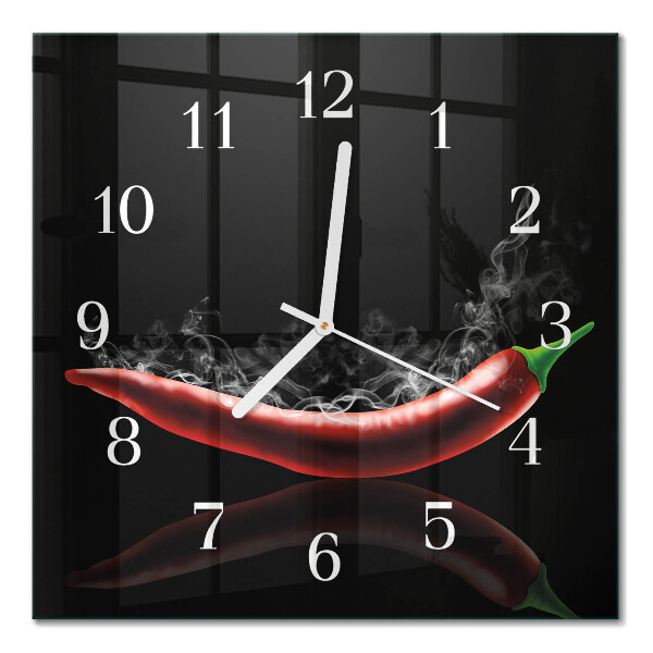 Square kitchen clock Chili peppers