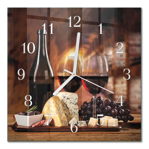 Square wall clock Wine
