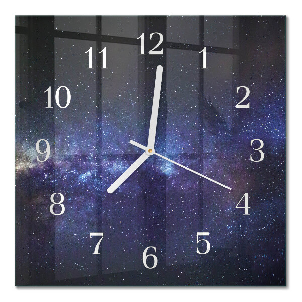 Glass clock square Galaxy
