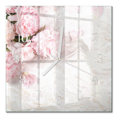 Square wall clock Flowers