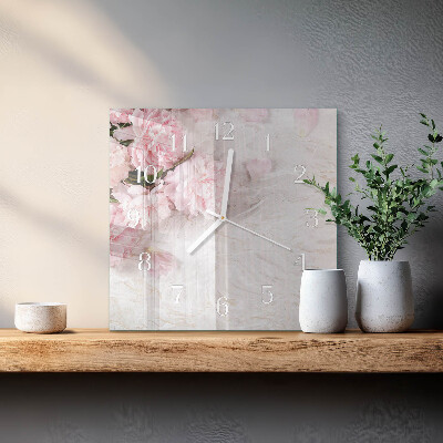 Square wall clock Flowers