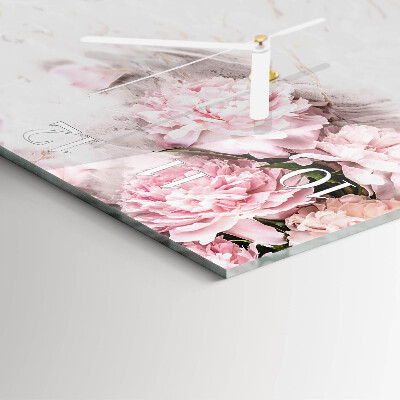 Square wall clock Flowers