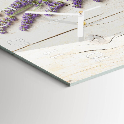 Glass clock square Lavender