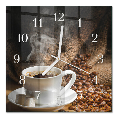 Square kitchen clock Coffee