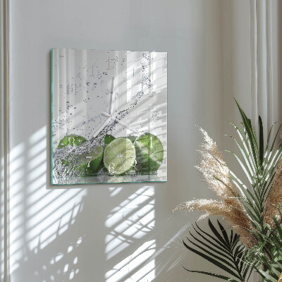 Glass wall clock square Limes