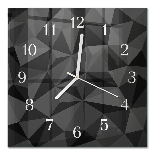 Glass wall clock square 3d pattern