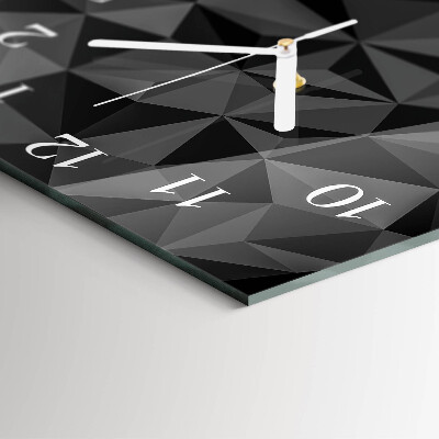 Glass wall clock square 3d pattern