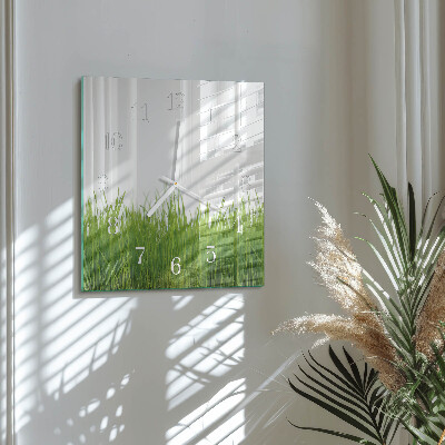 Square wall clock Grass
