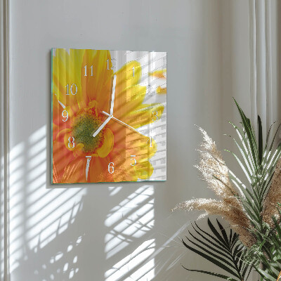 Square wall clock Flower