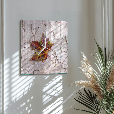Square kitchen clock Maple leaf