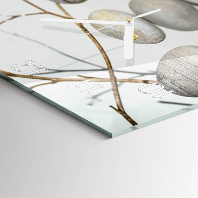Glass clock square Stones