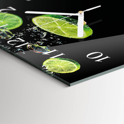 Glass wall clock square Limes