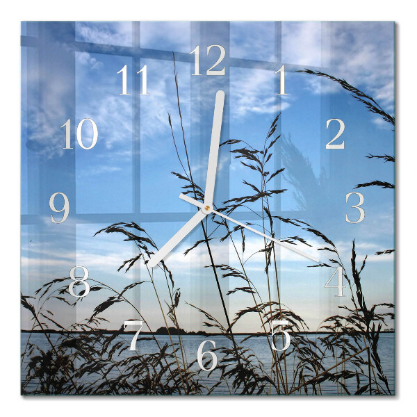 Square kitchen clock Grass