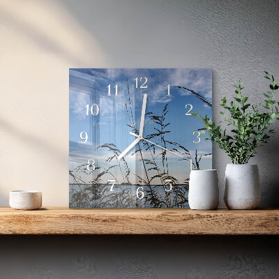 Square kitchen clock Grass