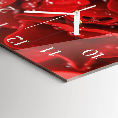 Glass clock square Rose