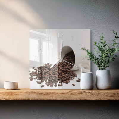 Square wall clock A cup of coffee