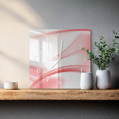 Glass wall clock square Abstract art