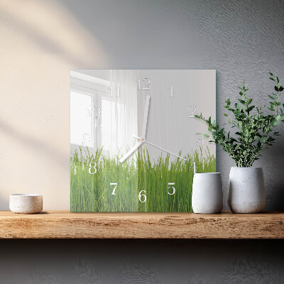 Square kitchen clock Floristic art