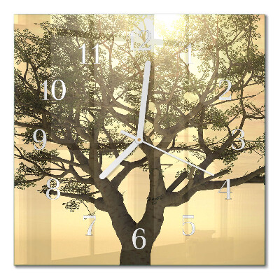 Square wall clock Tree