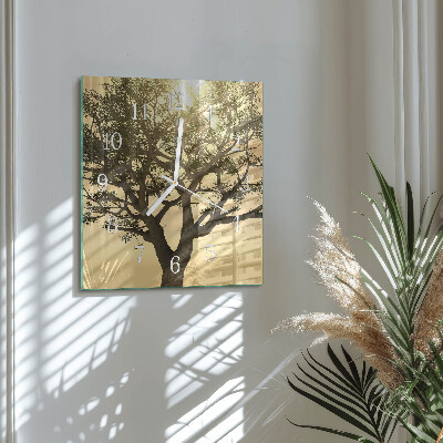 Square wall clock Tree