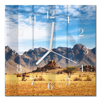 Glass clock square Mountains