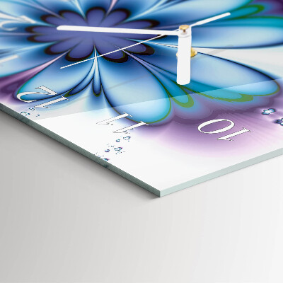 Square kitchen clock Flower