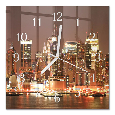 Glass clock square Horizon
