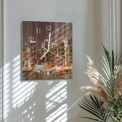 Glass clock square Horizon