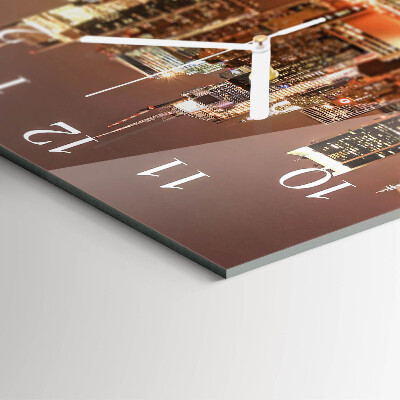 Glass clock square Horizon